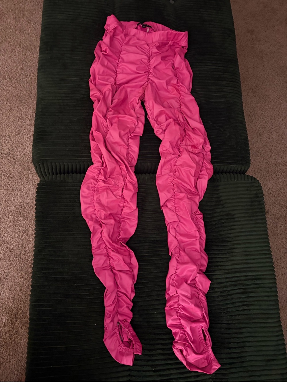 Womens Pink Ruffled Leggings - Stylish Layered Look